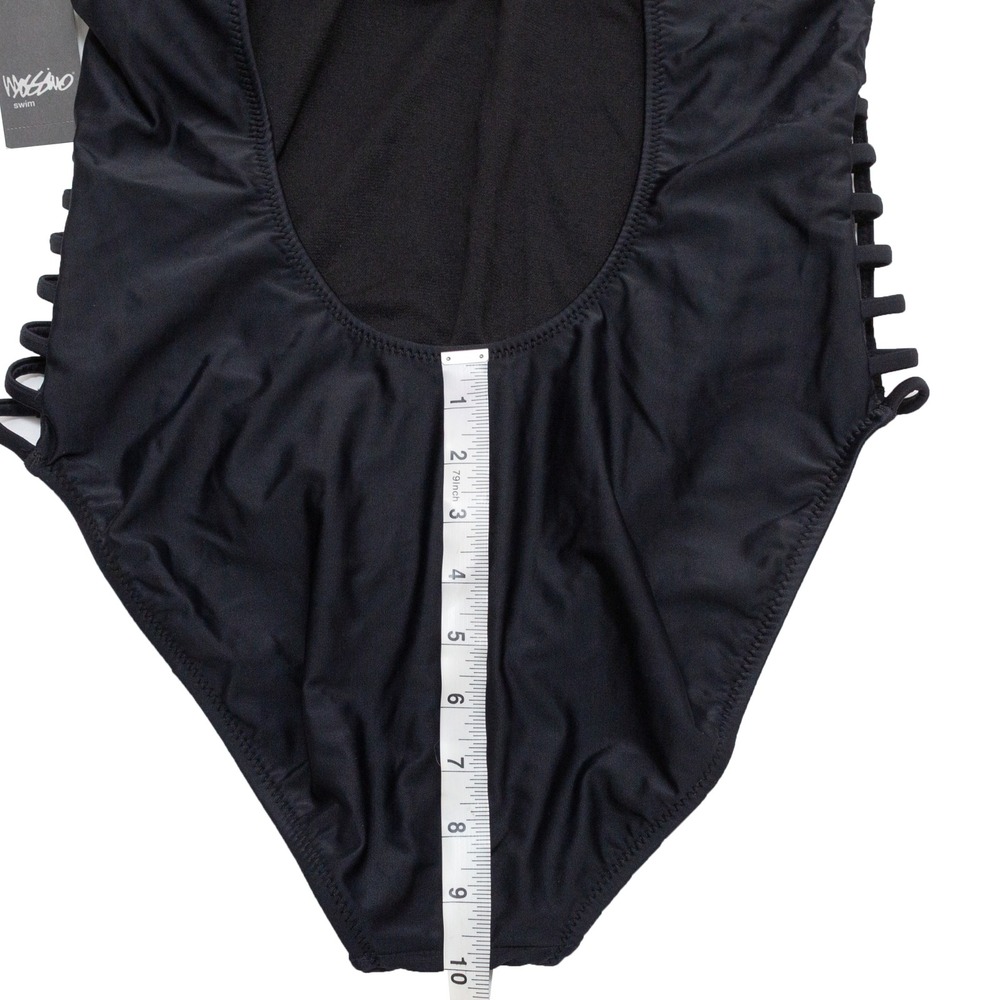 Mossimo One Piece Swimsuit Women XL Black NEW Strappy Side Lattice V-Neck M06794 - Picture 6 of 9